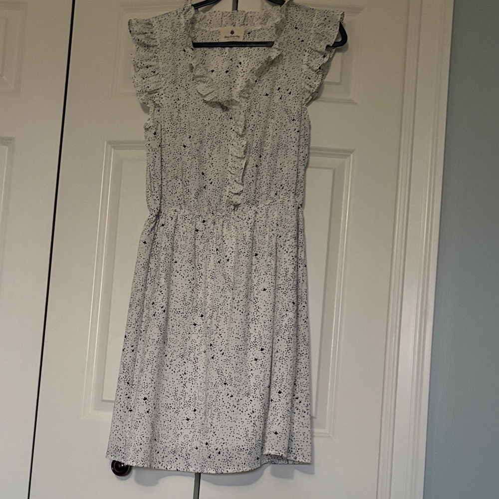 White Ruffle Mini Dress